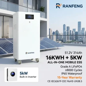 5kW 8kW Single Phase Hybrid Inverter 10kWh 15kWh 51.2V LiFePO4 Battery ESS Off Grid Home Power Storage OEM ODM