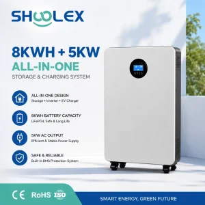 8kWh 5kW Solar Storage Cabinet Integrated LiFePO4 Lithium Battery Hybrid Inverter System for Off-Grid Living