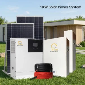 5kW Complete Off-Grid Solar Kit with Hybrid Inverter & 8kWh Lithium Storage for Home Use