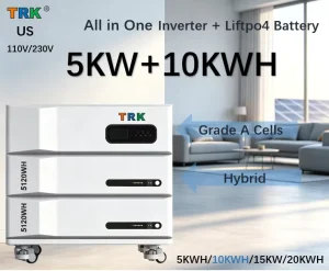 5kW Hybrid Inverter 10kWh LiFePO4 Battery All in One Solar Storage Grade a Cells Split Phase US
