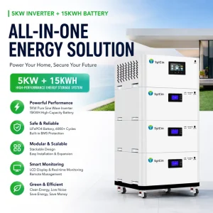 5kW Hybrid Solar Inverter with 5kWh 10kWh 15kWh 20kWh Stackable LiFePO4 Battery All-in-One Home Energy Storage System