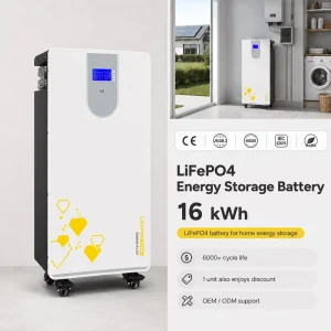 5kWh 10kWh 16kWh Home Energy Storage 5KW 10KW Lifepo4 Powerwall 48V 100Ah 200Ah 314ah 51.2V Wall Mounted Battery Solar Energy