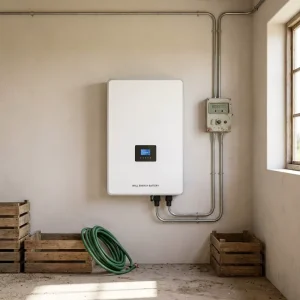 5kWh Wall Mount LiFePO4 Lithium Battery 51.2V 100Ah IP65 Waterproof Home Solar Energy Storage System with LCD Screen BMS