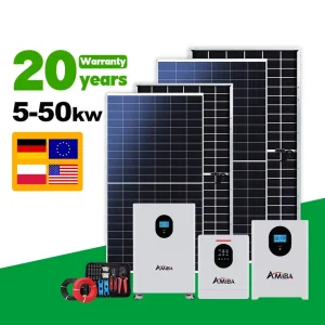 全套太阳能发电系统 5kw 10kW 20kW 磷酸铁锂电池 太阳能住宅混合离网太阳能系统
