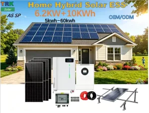 6.2KW Hybrid Residential Solar Battery Storage System 10KWh WiFi App Control Home Solar Energy Storage Kit