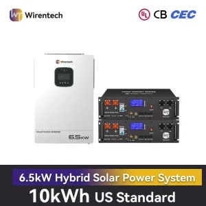 6.5KW Solar Inverter With Rack Mounted Battery System 2 Units LiFePO4