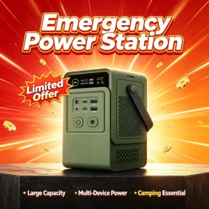 60000mAh 192Wh Portable Power Station 140W PD Fast Charging Outdoor Camping Solar Generator with LED Lantern SOS Light