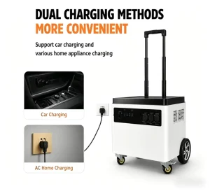6000W Portable Power Station 6000Wh LiFePO4 Trolley Cart Large Capacity High Power Solar Panel Generator Movable RV Camping