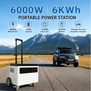 6000W Portable Power Station, 6092.8Wh LiFePO4 Solar Generator, IP67, Solar Panel, Car, Home and Outdoor Use, Cigar Lighter