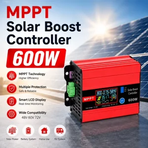 600W MPPT Solar Boost Charge Controller Dc to Dc boost Converte 48V 60V 72V Adjustable for Battery Charging Solar System