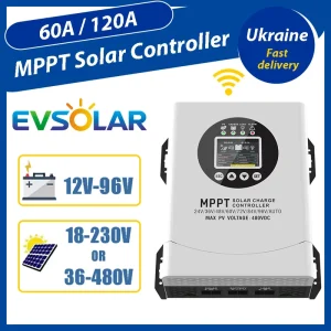 60A 120A MPPT Solar Charge Controller PV Panel Input 36 480V or 18 230V WFI Optional Battery 24 96V