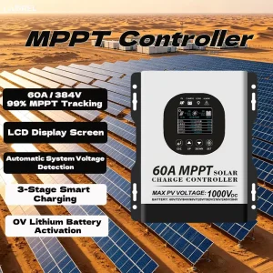 60A 384V MPPT Solar Charger Toroidal Transformer Pure Sine Wave LCD Timing Auto System for PV Power Plant