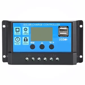 60A 50A 40A 30A 20A 10A Solar Charger Controller 12V 24V Auto PWM LCD Display 5V Dual USB Output