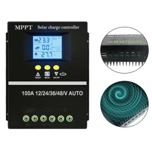 60A 80A 100A MPPT Solar Charge Controller 12V 24V 36V 48V Lithium Battery LCD Display USB Output