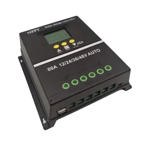 60A MPPT PWM Solar Charge Controller 12V 24V 36V 48V with USB Battery Power
