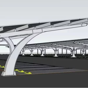 60KW 100KW Waterproof Black Solar Carport Structure Residential Aluminum Mounting System