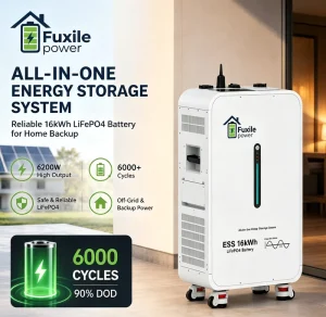 6200W 16kWh All in One Energy Storage System Pure Sine Wave LiFePO4 Battery Built in MPPT Inverter Wheeled Floor Standing