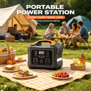 63000mAh Outdoor Solar Generator 300W 236Wh LMFP Battery with PD65W Fast Charge 3 AC Outlets for Drone, Camera, Laptop, Camping