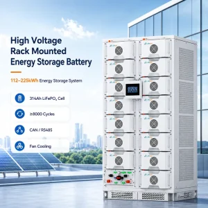 64-241kWh High Voltage Rack Mounted LiFePO4 Battery On/Off Grid Solar Energy Storage System with Smart BMS CAN RS485