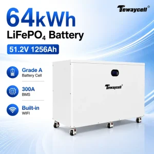 64kwh Lifepo4 Battery 512v 1256ah Grade a 300A BMS Off Grid Farm Commercial Home Solar Energy Storage System