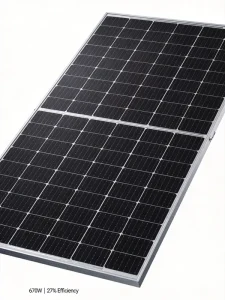 670W N type HPBC Bifacial Solar Module 27% Cell Efficiency 1500V Dual Glass Back Contact BC Technology Solar Panel