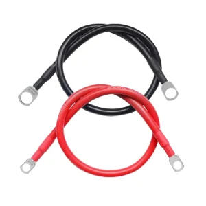 6AWG Battery Inverter Cable Terminals 0.5m Stranded Copper Wire Connector Silicone Silica Gel Insulation Low Voltage 600V 16mm²