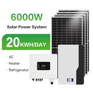 6KW 8KW Hybrid Solar Inverter Half Cells 182mm Solar Panels Cells 48V Lithium Battery Solar Energy System