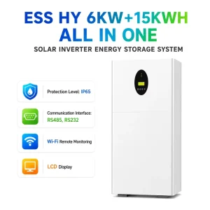 6KW Hybrid Inverter 15KWh LiFePO4 Battery All-in-One Solar Storage System IP65 Outdoor Wall Mounted for Home EU Stock