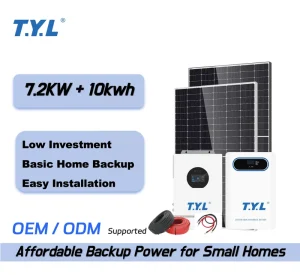 6KW Off-Grid Solar Kit 10KWh Lithium Battery MPPT Pure Sine Wave Inverter Rural Homes 3-Person Household Backup