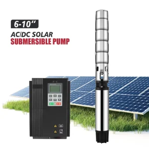 6SP20 230-800V DC 304 Stainless Steel AC/DC Hybrid Inverter Solar Water Pump System with 418m Head & 80000L/h Flow