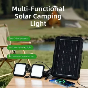 6V 8W Solar Lighting Kit 10000mAh Emergency Solar Power Bank IP65 Outdoor Camping Light System