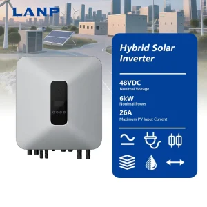 6kW Hybrid Solar Inverter IP66 48V Single Phase Pure Sine Wave Solar Panel Inverter Set for Home