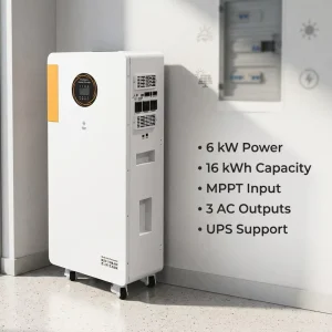 6kWh Home Energy Storage System 51.2V 314Ah LiFePO4 Roller Battery CAN Communication Solar Backup Power Wall-Mounted Cabinet