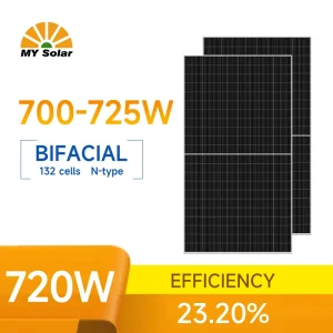 720W Bifacial Solar Panel Dual Side Energy Generation for Large Solar Power Systems