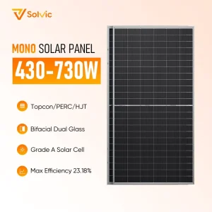 750W N Type TOPCon Bifacial Solar Panel 23.2% Efficiency Dual Glass 1500V for Utility Scale Commercial Projects