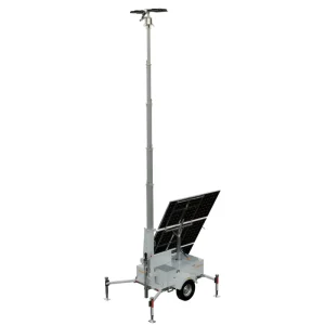 7m 9m Telescopic Mast Solar Mobile LED Light Tower Trailer High Lumen Outdoor Industrial Lighting for Night Construction