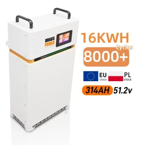 8000 Cycle 16kWh LiFePO4 Battery 51.2V 314Ah Home Energy Storage Off-Grid System CE Certified
