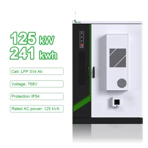 8000 Life Cycles 125kW 241kWh Air Cooled PACK Cabinet Commercial Hybrid Solar Lithium Energy Storage System