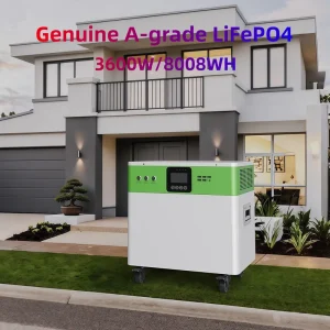 8008Wh 3600W Portable Power Station LiFePO4 Solar Generator 5000VA Output 220V 1Hr Fast Charging UPS Home ESS for Outdoor Camping