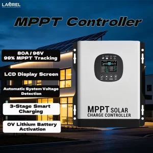 80A 96V MPPT Controller with Large Cross-Section Terminals, Fan Cooling, RS485 and WiFi for PV Home Systems