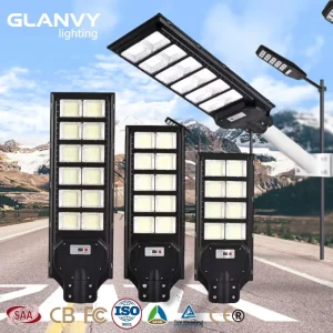 80W 100W 120W LED IP66 Solar Street Light with Motion Sensor and Lithium Battery for Outdoor Parking Lots and Yards