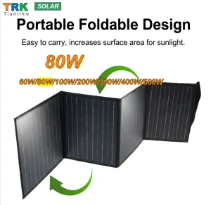80W Complete Foldable Solar Panel Kit ETFE Monocrystalline DC USB Output for Outdoor Camping RV Off-Grid Home Backup