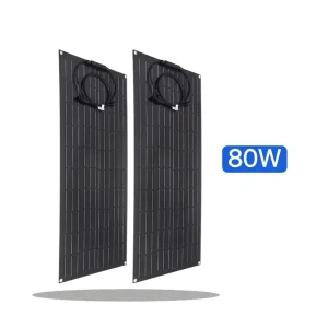 80W Monocrystalline Silicon Flexible Solar Panel 23% Efficiency for Compatible Photovoltaic Power Supply Suitable for Vehicles