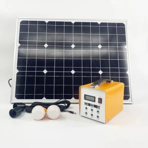 80W Monocrystalline Silicon Solar Home Light System with 30Ah Lithium Ion Battery 150W PWM Inverter Fan TV Lights 12V DC