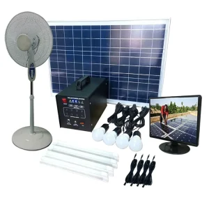 80W Off-Grid Home Solar Energy System with Solar TV, Fan, and Lithium Battery