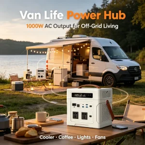 902Wh 1000W Solar Generator LiFePO4 3000 Cycles 300W Solar Input 8kg Compact Size