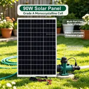 90W Monocrystalline Solar Module High Efficiency Solar Cell Tempered Glass Long Service Life Outdoor Use