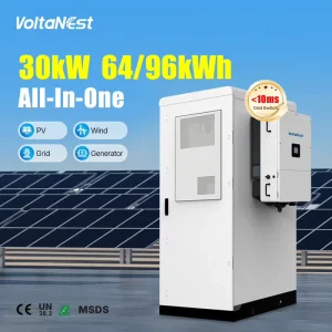 96kWh 112kWh All-in-One C&I ESS Cabinet Solar Energy System with High-Voltage LiFePO4 Battery Storage for Off-Grid Use