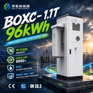96kWh LiFePO4 Solar Battery Storage System 50kW Outdoor Commercial off Grid BESS Cabinet Factory Backup Microgrid Peak Shaving