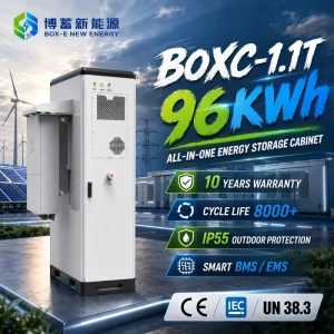 96kWh Solar Battery Storage System 50kW Outdoor Commercial Industrial BESS Cabinet for Factory Backup Microgrid and Peak Shaving